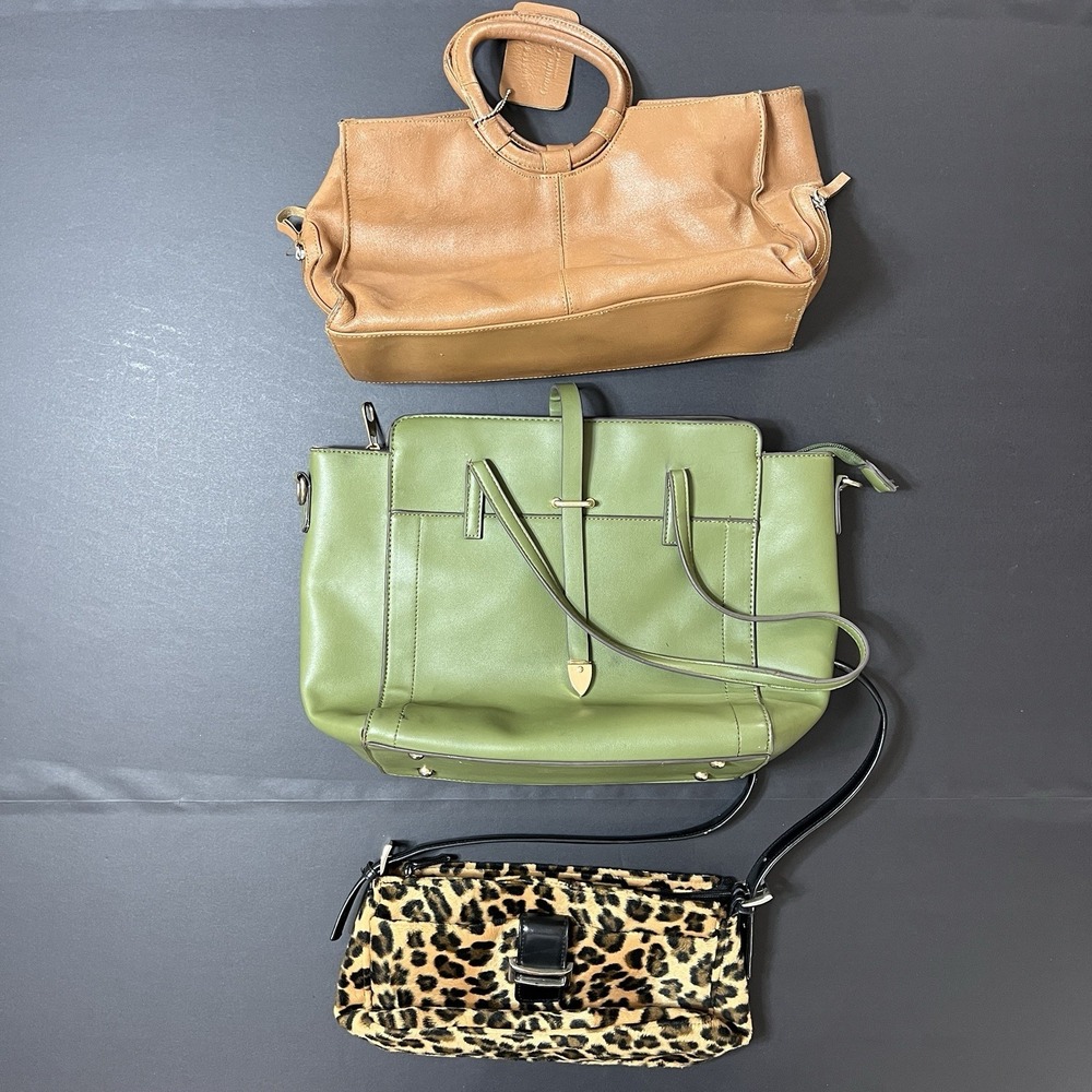 Lot Of 3 Women's Purses Leather Cheetah Print Multi Style